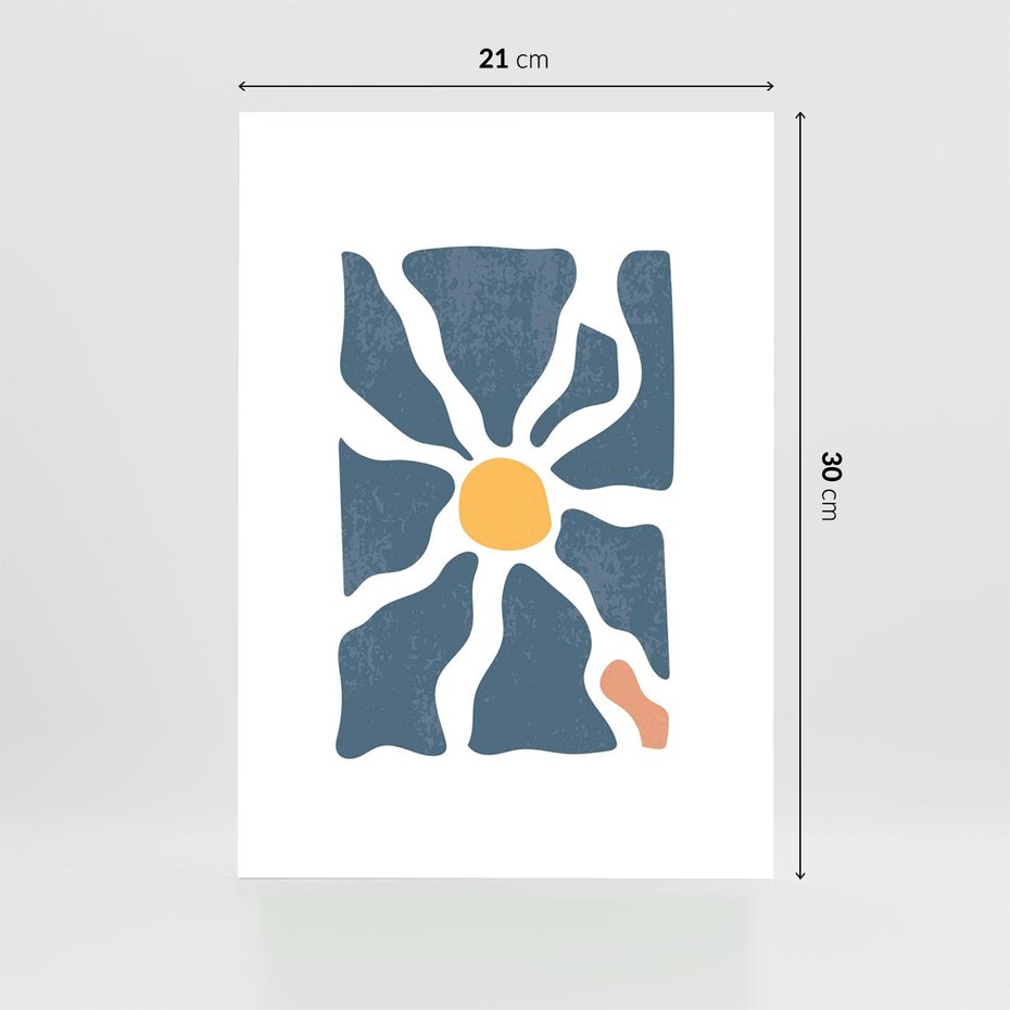 Plakat bez ramy 21x30 - Kwiatowy Rezonans - nowoczesna kwiatowa grafika, styl retro