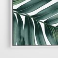 Obraz w ramie 120x80 - Ruchome liście czasu - liście palmy, tropikalne - rama biała