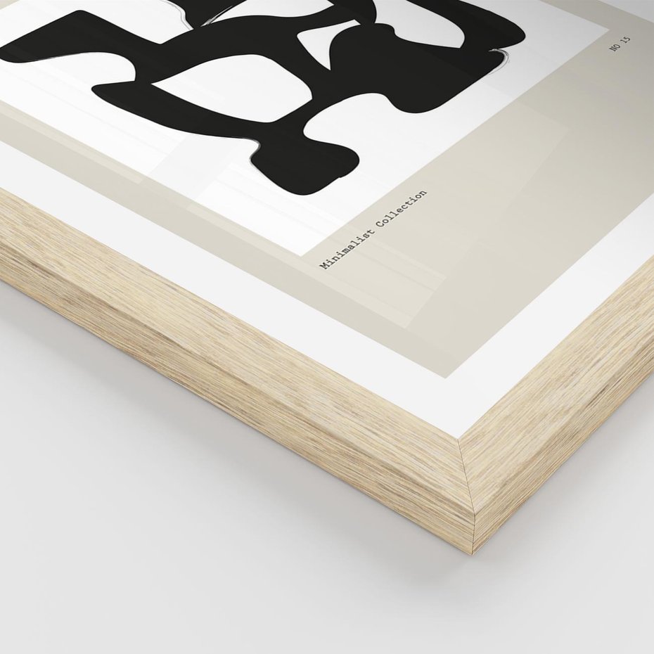 Plakat w ramie 50x70 - Boho Szepty - boho plakat, minimalizm - rama drewno