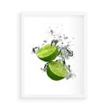 Plakat w ramie 50x70 - Kwaskowata moc limonki i cytryny - limonka, cytryna - rama biała