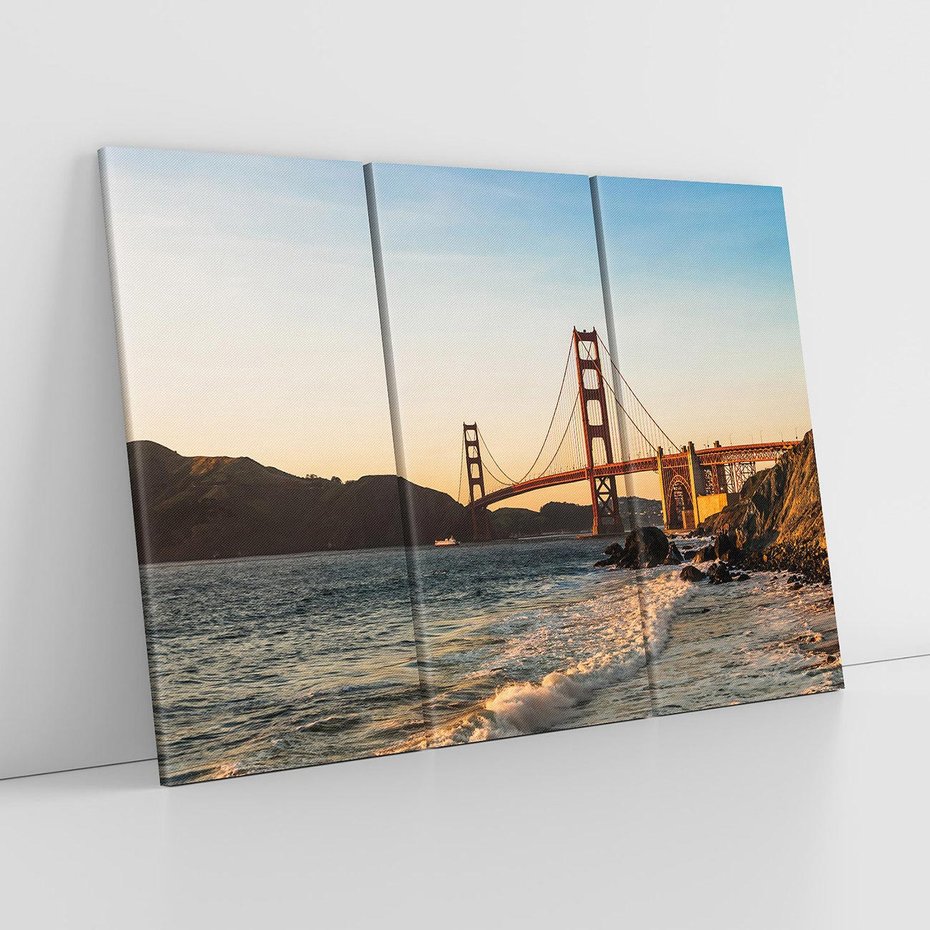Obraz na płótnie 120x80 - Statek na morzu - Golden Gate, most