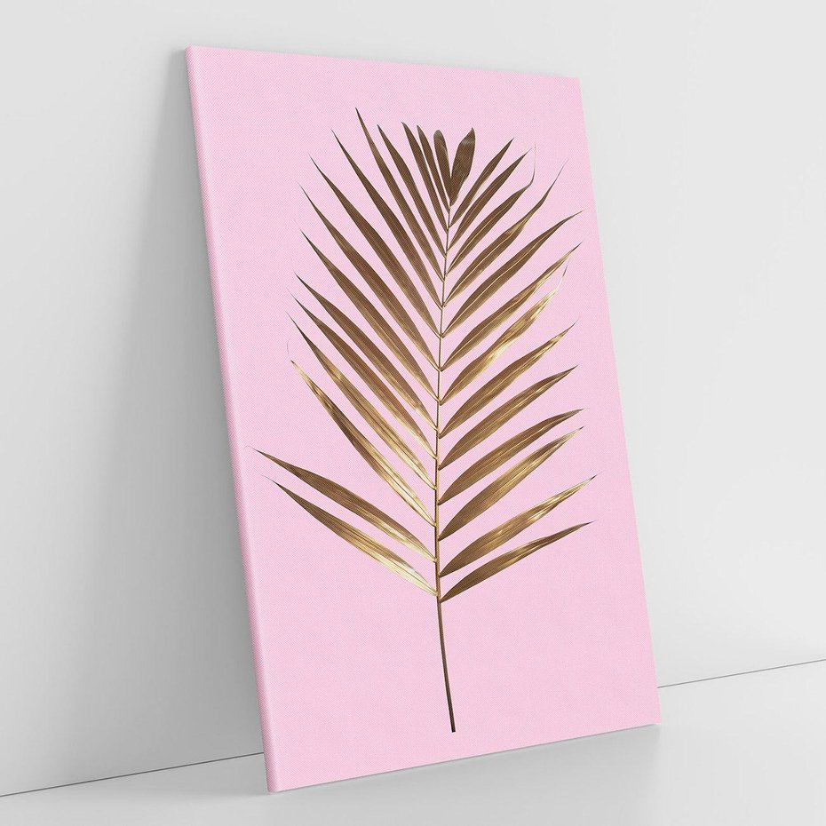 Obraz na płótnie 80x120 - Promienie złotej palmy - złota, palma