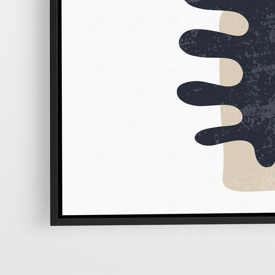 Obraz w ramie 50x50 - Opowieść Przenikających Energii - inspiracja mattise, abstrakcja - rama czarna