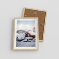 Plakat w ramie 30x40 - Zimowa Idylla w Górach - zima w górach, ośnieżone góry - rama drewno