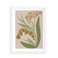 Plakat w ramie 50x70 - Minimalizm z Roślinami - nowoczesny plakat, roślinność - rama biała