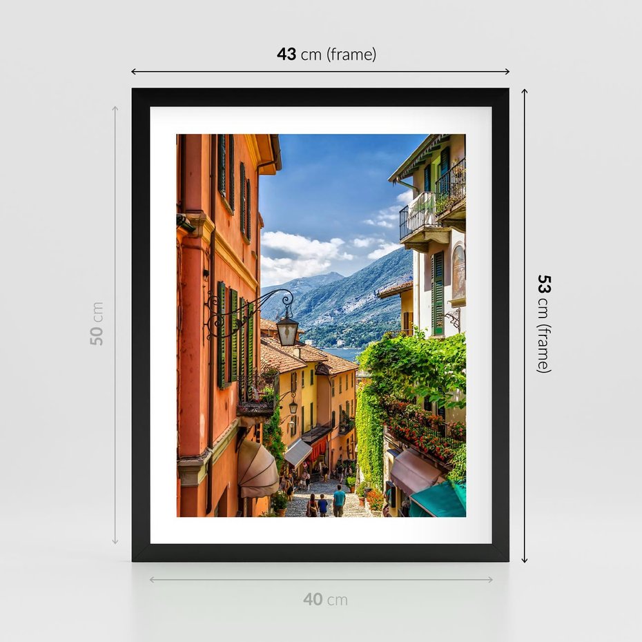 Plakat w ramie 40x50 - Tropienie Nieskończoności - uliczka, perspektywa - rama czarna