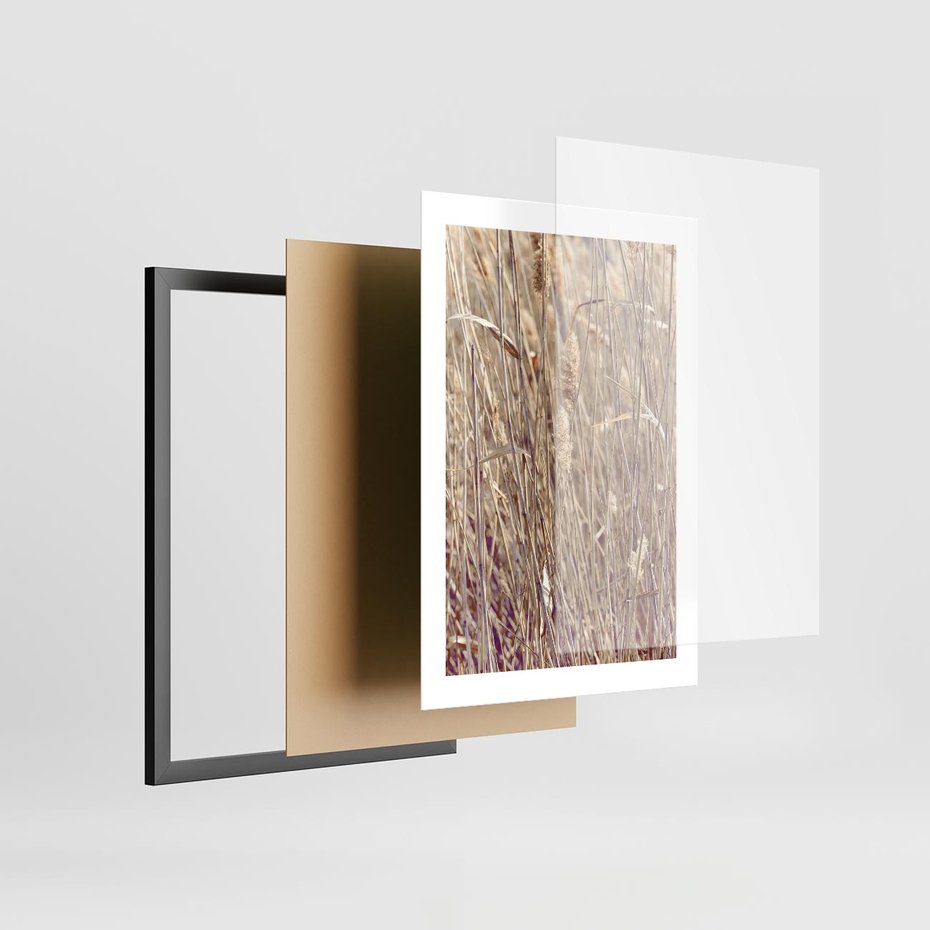 Plakat w ramie 30x40 - Suche Trawy w Wyjątkowym Stylu - suche trawy, boho styl - rama czarna