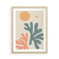 Plakat w ramie 50x70 - Inspirująca Równowaga - boho formy, kształty - rama drewno