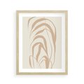 Plakat w ramie 40x50 - Formy Nowoczesności - minimalistyczny plakat, liście palmy - rama drewno