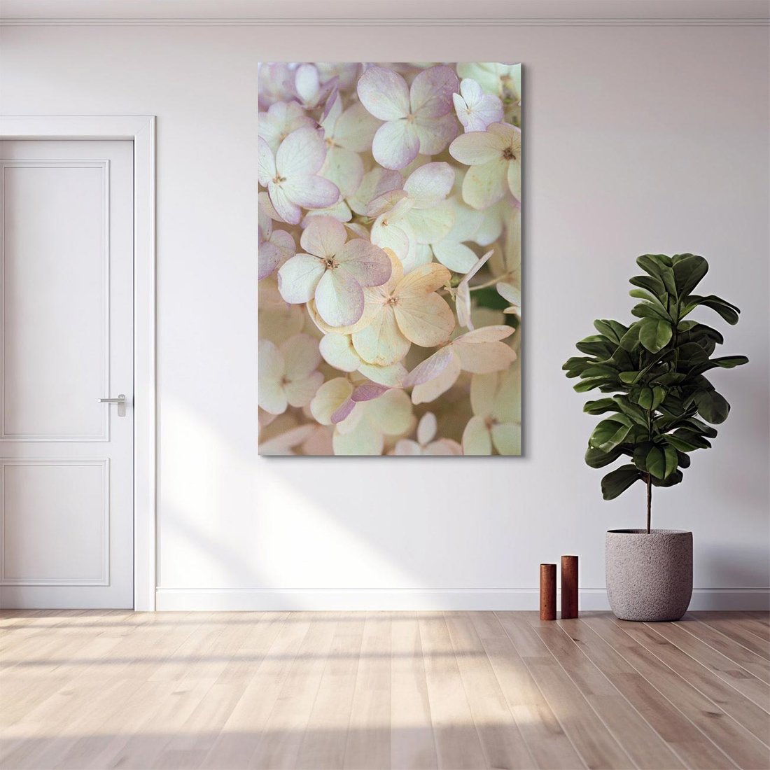 Obraz na płótnie 70x100 - Kwiatowy taniec - kwiaty, hortensje