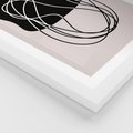 Plakat w ramie 30x40 - Abstrakcyjne Harmonie - abstrakcyjne szkicowane linie, minimalizm - rama biała