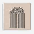 Obraz w ramie 80x80 - Migocące Echa - abstrakcyjne linie, geometria - rama biała