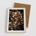 Plakat w ramie 50x70 - Sucha Kompozycja Kwiatów - suche kwiaty hortensji - rama drewno