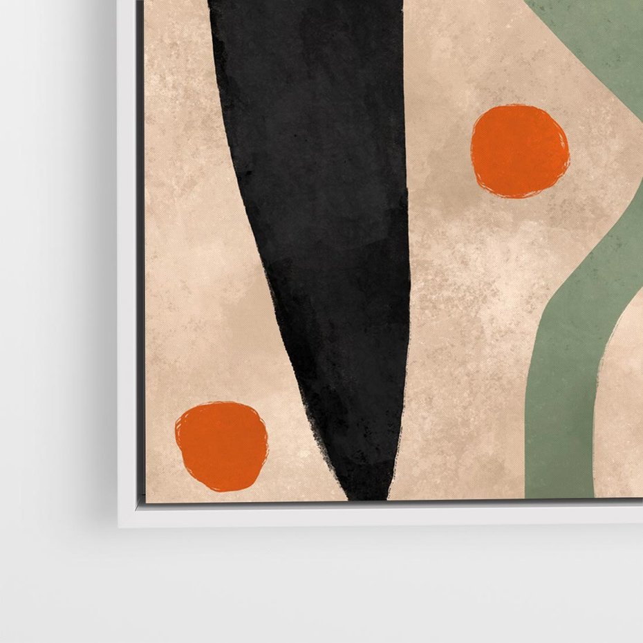 Obraz w ramie 80x80 - Impresje Boho - abstrakcyjny obraz, plakat - rama biała