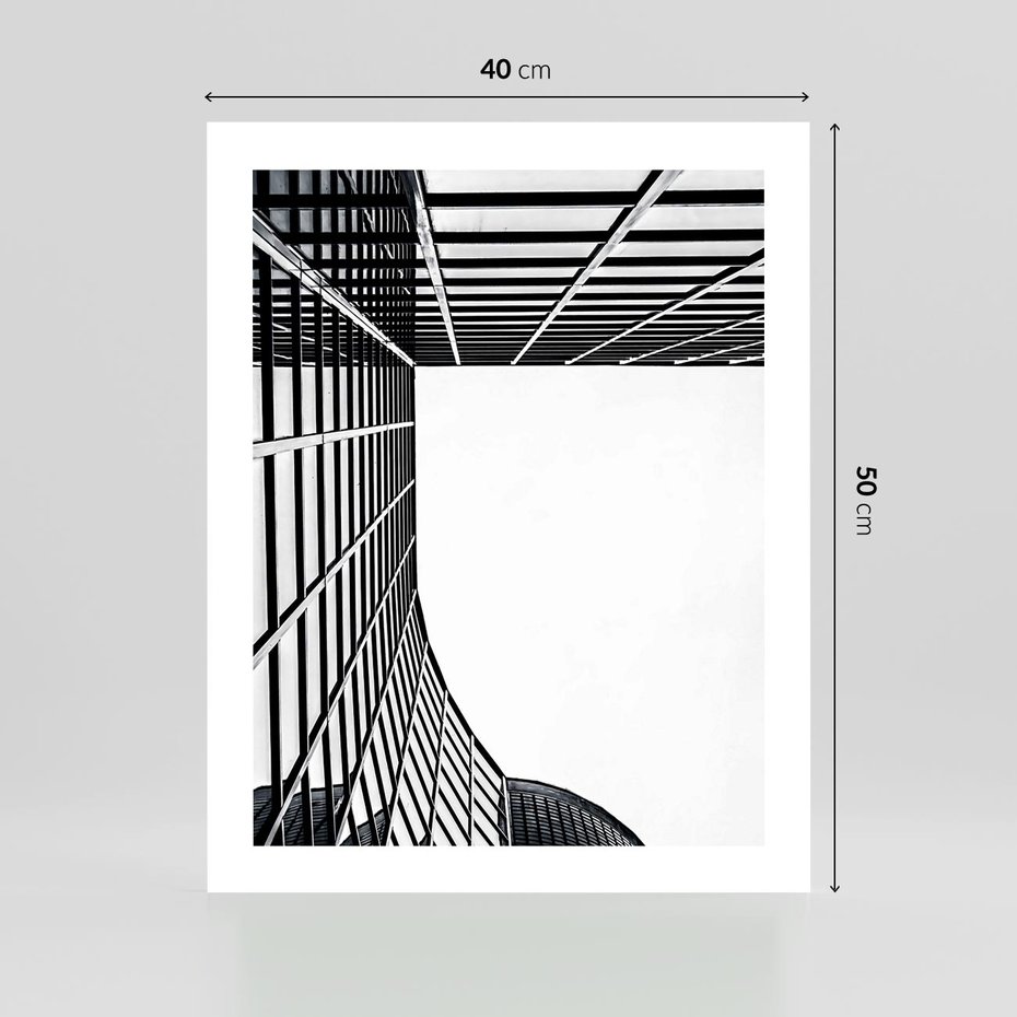 Plakat bez ramy 40x50 - Minimalizm Wysokości - architektura, czarno białe zdjęcie