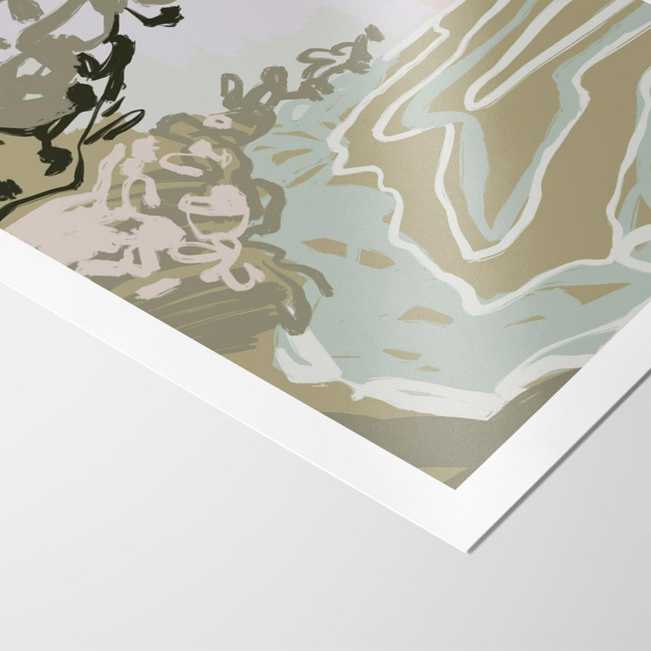 Plakat bez ramy 40x50 - Wizja Przestrzeni - pastelowy krajobraz, nowoczesny plakat