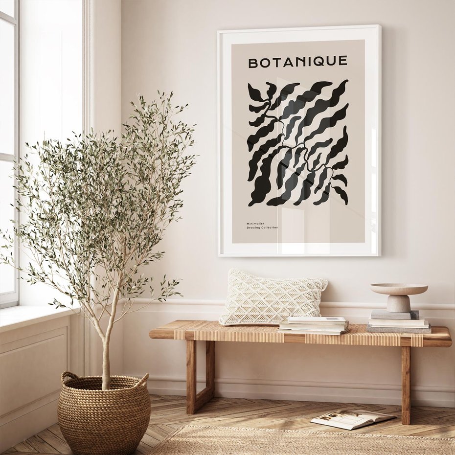 Plakat bez ramy 40x50 - Księga Odbić - abstrakcyjne liśćie, roślinne motywy