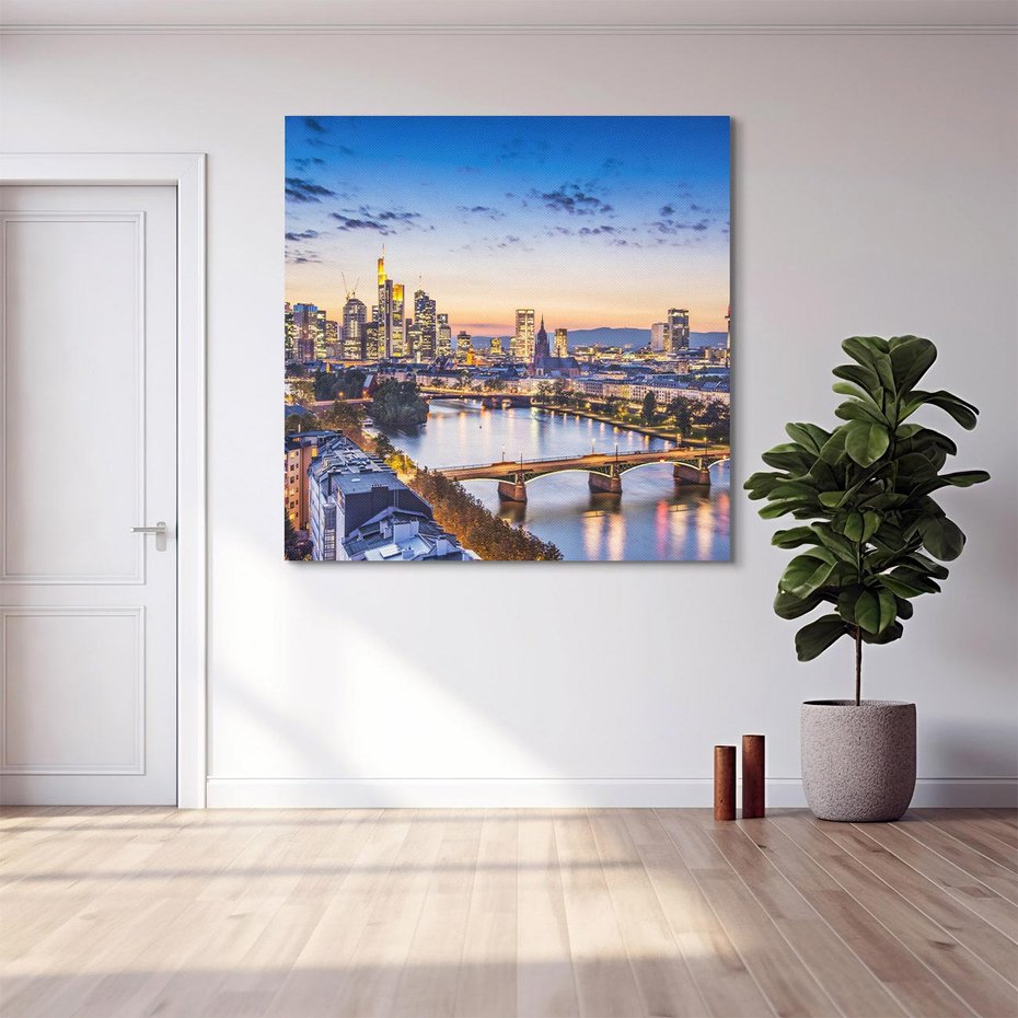 Obraz na płótnie 40x40 - Frankfurt - spotkanie tradycji i nowoczesności - Frankfurt, Niemcy