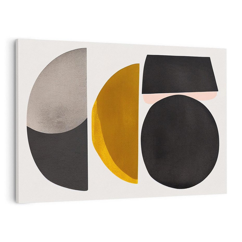 Obraz na płótnie 70x50 - Tajemnice sztuki odkryte - geometryczne półkola, kształty