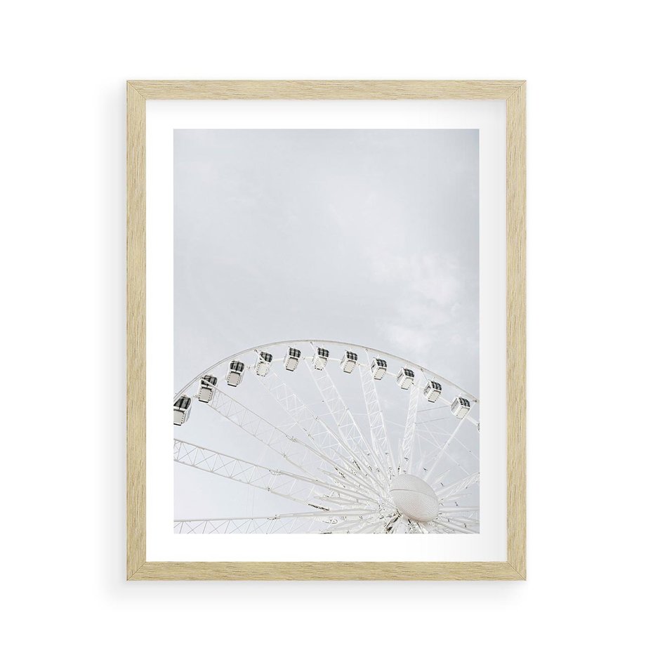 Plakat w ramie 40x50 - Karuzela Młyńska: Nostalgiczne Koło - młyńskie koło, karuzela - rama drewno