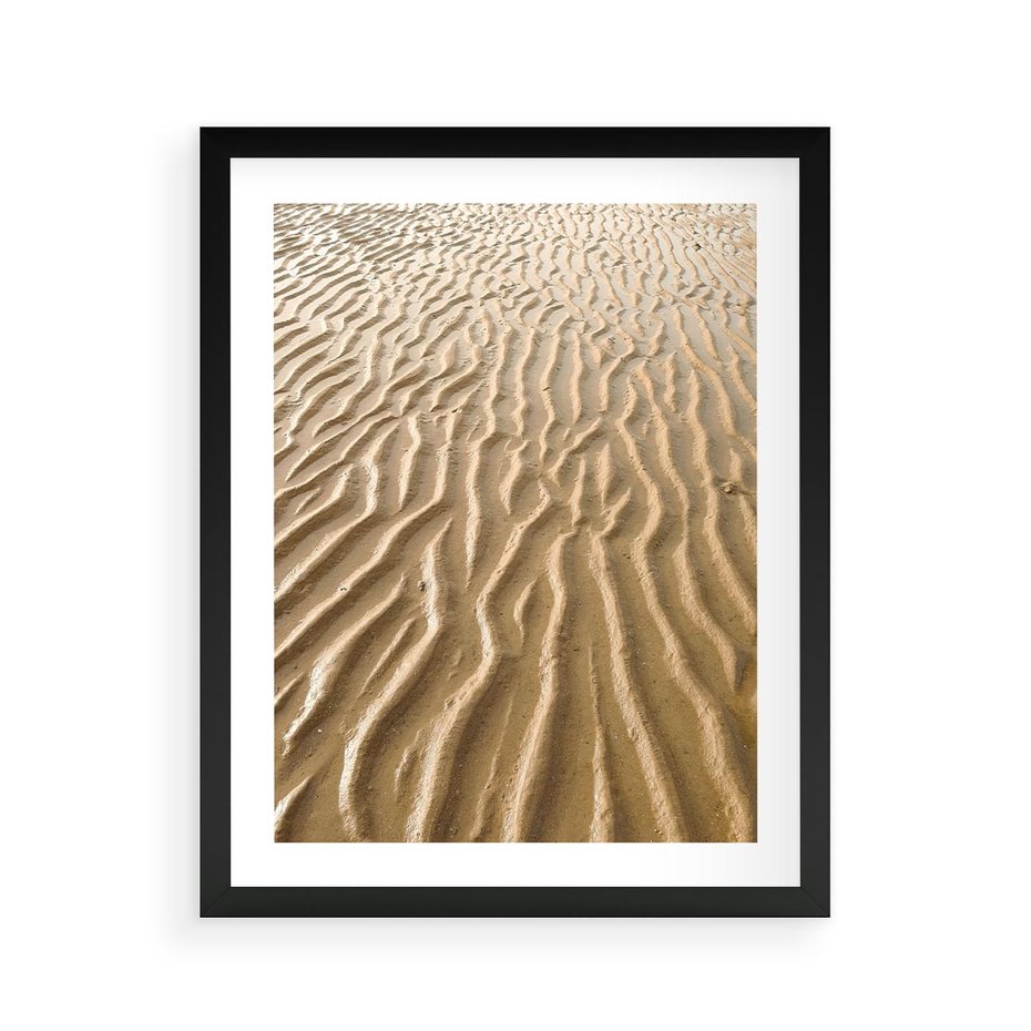 Plakat w ramie 40x50 - Piasek i Nieskończoność - pustynia, piasek - rama czarna