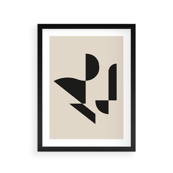 Plakat w ramie 30x40 - Rozkwitająca Abstrakcja - abstrakcyjne geometryczne kształty, minimalizm - rama czarna