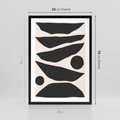 Plakat w ramie 50x70 - Modernistyczna Abstrakcja w Czerni i Bieli - abstrakcja, czarno biała grafika - rama czarna
