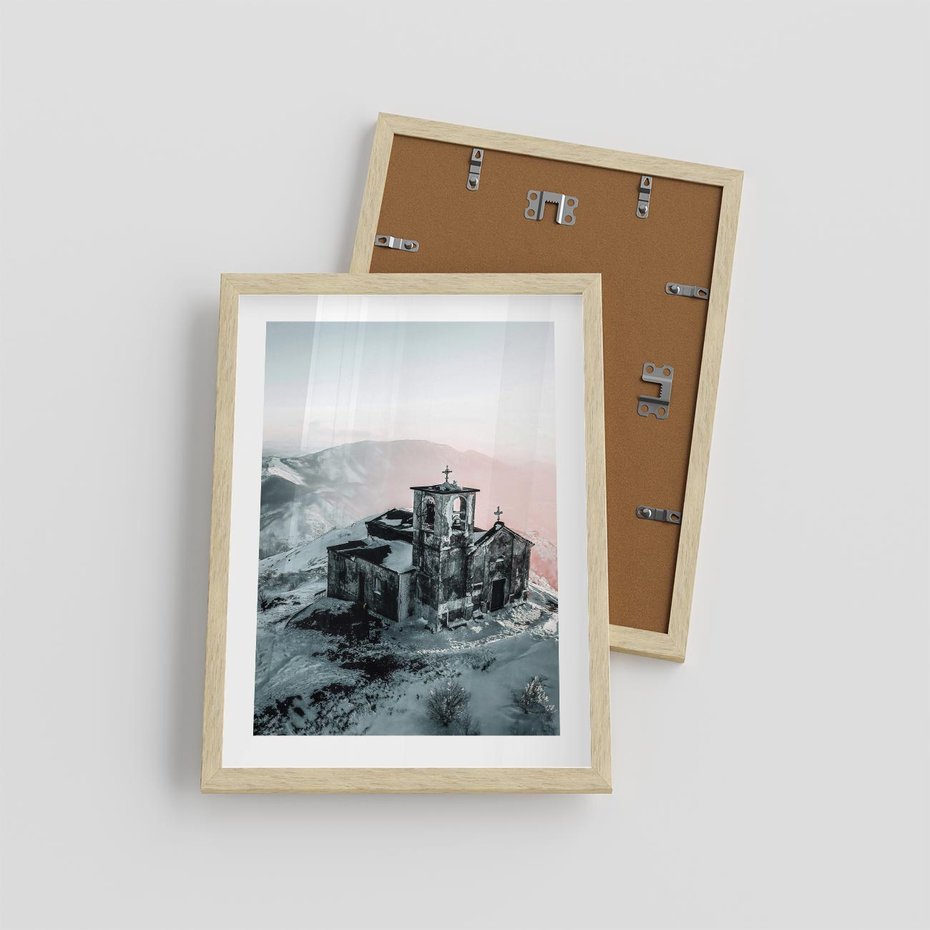 Plakat w ramie 30x40 - Stary Kościół w Górach - stary kościół, ruiny - rama drewno