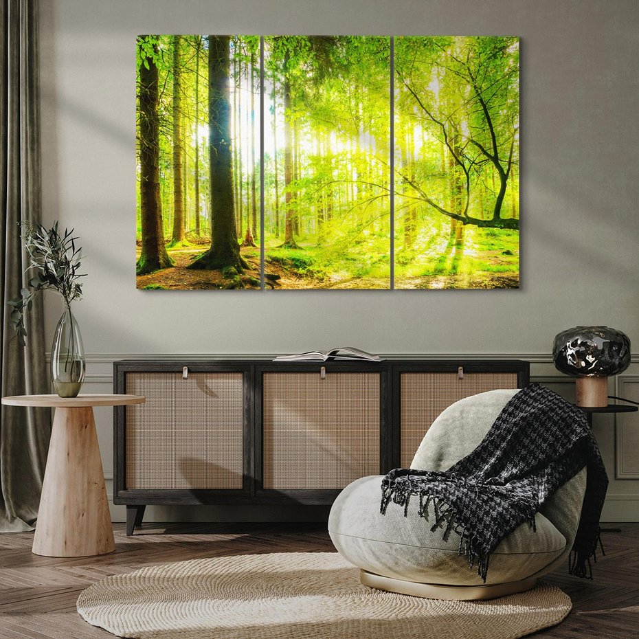 Obraz na płótnie 120x80 - Las w pełnym rozkwicie - las, drzewa