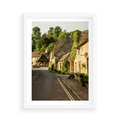 Plakat w ramie 50x70 - Magiczna podróż w głąb miasta - uliczka, perspektywa - rama biała
