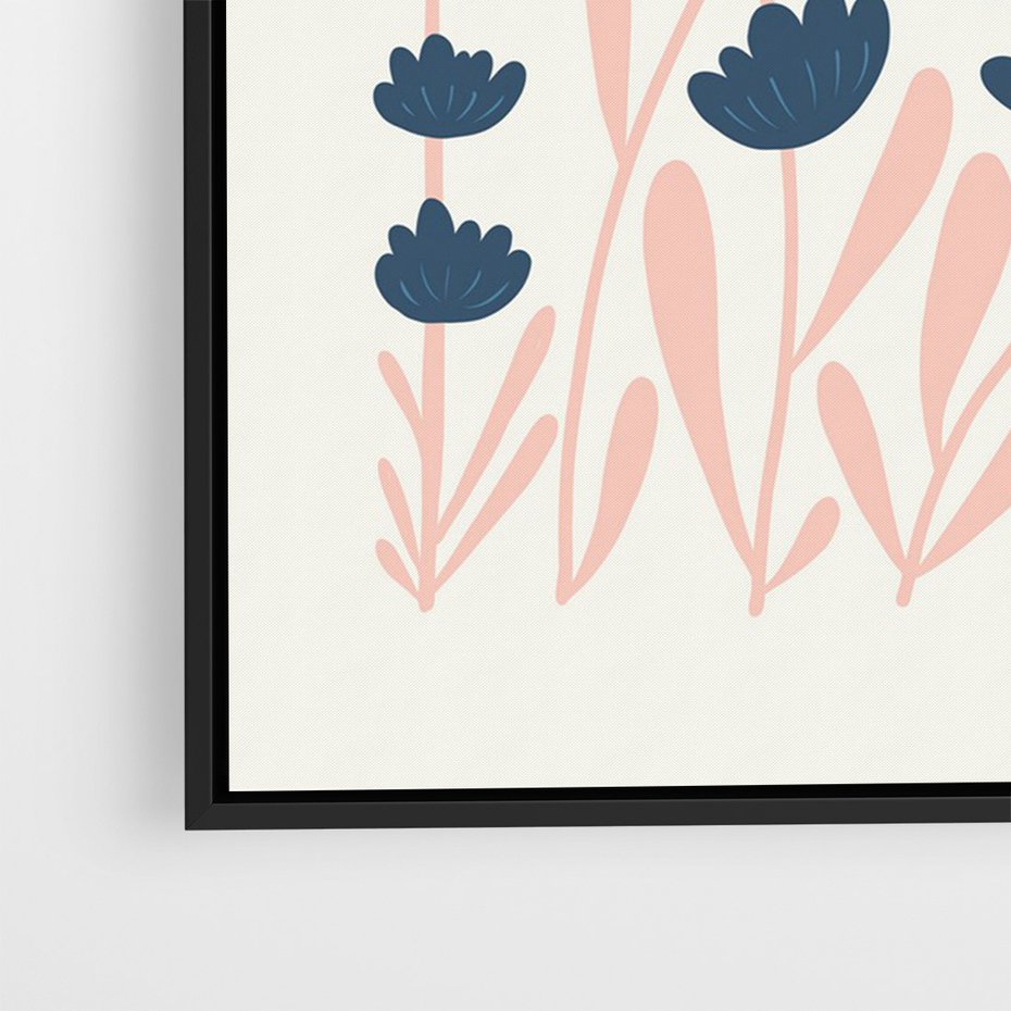 Obraz w ramie 70x100 - Migotliwe Kształty - kwiaty, rośliny - rama czarna