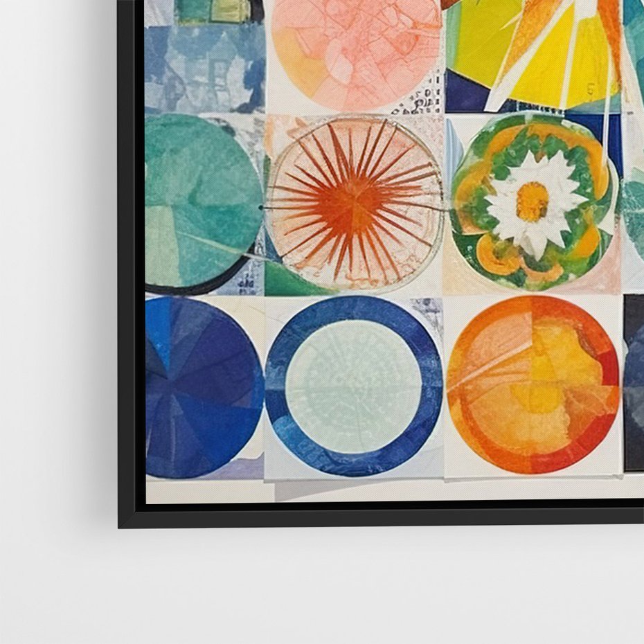 Obraz w ramie 50x70 - Rozkwitające Wzory Abstrakcji - abstrakcyjny obraz, mnogość kolorów - rama czarna