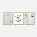 Zestaw obrazy w ramie 30x40 galeria - Podróże, wakacje, typografia, Włochy - rama drewno