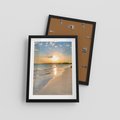 Plakat w ramie 30x40 - Zachód słońca na plaży - plaża, zachód - rama czarna