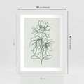 Plakat w ramie 30x40 - Spokojne Poddanie Naturze - zielony plakat, roślinne inspiracje - rama biała