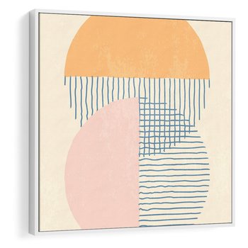 Obraz w ramie 50x50 - Migotliwe Wzory - geometryczne kształty, koła - rama biała