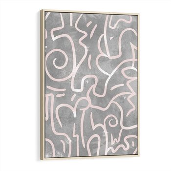 Obraz w ramie 70x100 - Sploty odblasków i zawirowań - abstrakcyjne rysunki, wzorek - rama drewno