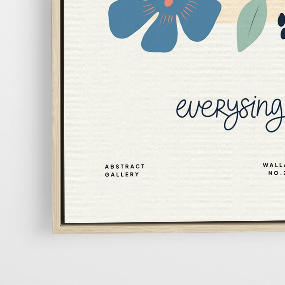 Obraz w ramie 70x100 - Kształtując Marzenia - kwiaty, nowoczesna abstrakcja - rama drewno