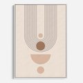 Obraz w ramie 70x100 - Strukturalne Kształty Postępu - boho plakat, minimalizm - rama biała