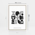 Obraz w ramie 70x100 - Taniec Dziwacznych Kresek - minimalistyczny plakat, czarno biały - rama drewno
