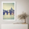 Plakat w ramie 50x70 - Urok włoskiego miasta - Włochy, miasto - rama biała