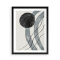 Plakat w ramie 50x70 - Abstrakcyjne Kształty w Szarościach - abstrakcja, akwarelowe plamy - rama czarna