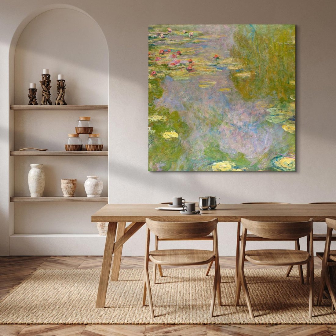 Obraz na płótnie 60x60 - "Lilie wodne" (1919), Claude Monet - Reprodukcja - reprodukcja, obraz na płótnie
