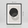 Plakat w ramie 50x70 - Migotliwa Opowieść - abstrakcyjna kompozycja, okręgi - rama czarna