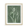 Plakat w ramie 40x50 - Zielony Oddech - zielona abstrakcja, zgaszona zieleń - rama drewno