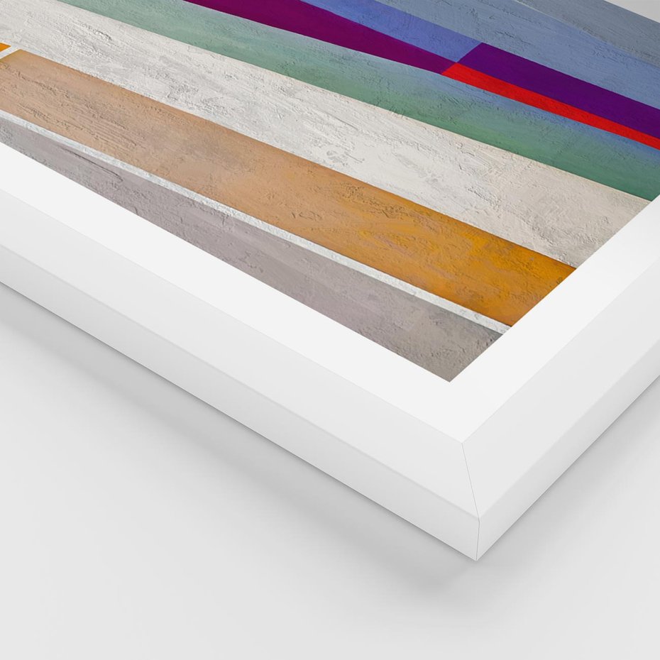 Plakat w ramie 30x40 - Księga Ukrytych Odbić - abstrakcyjne dziwne kształty, olejny obraz - rama biała