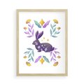 Plakat w ramie 50x70 - Boho Wiatr - boho plakat, królik - rama drewno