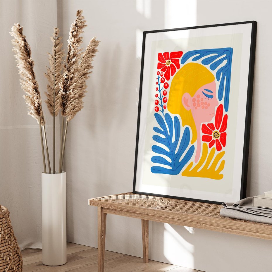 Plakat bez ramy 21x30 - Kolorowe Rytmy - kobieca sztuka, abstrakcja