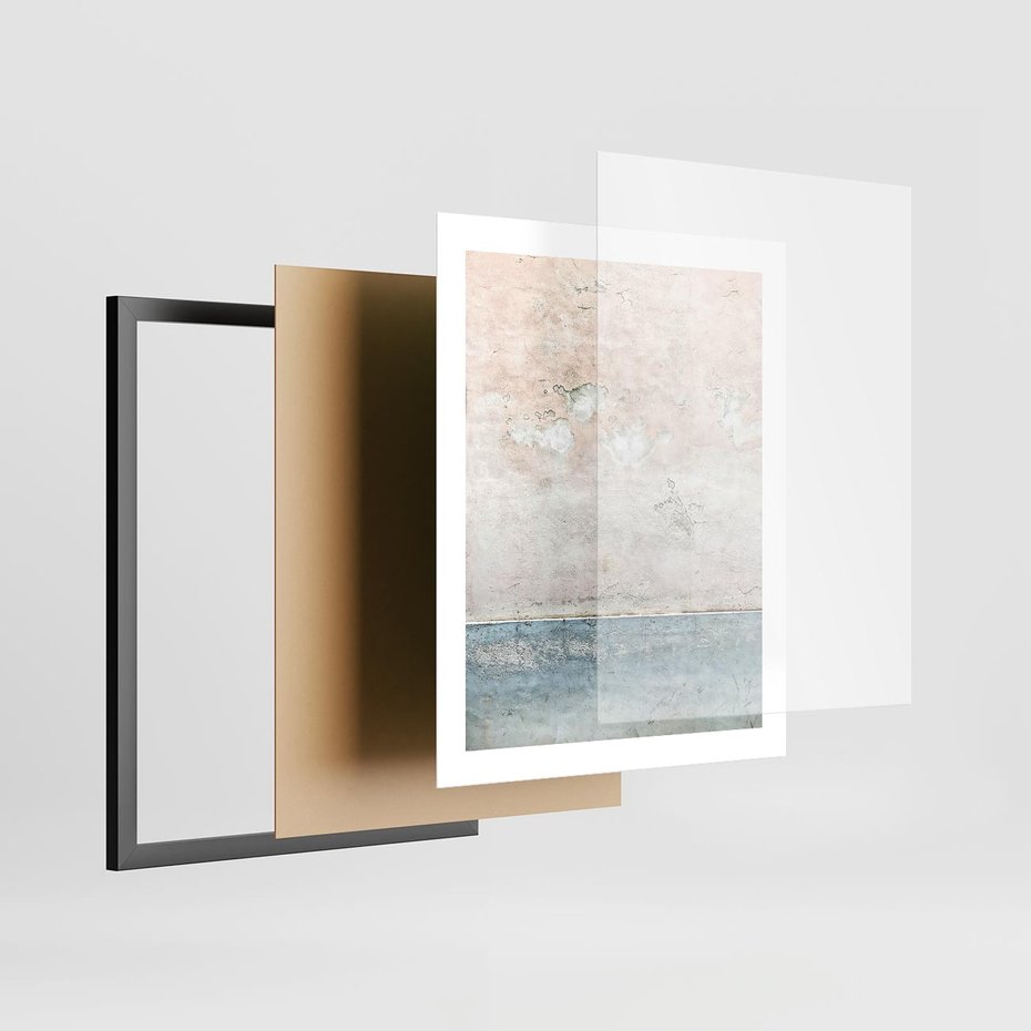 Plakat w ramie 40x50 - Obraz Starej Ściany z Delikatnymi Odcieniami - ściana, stara ściana - rama czarna