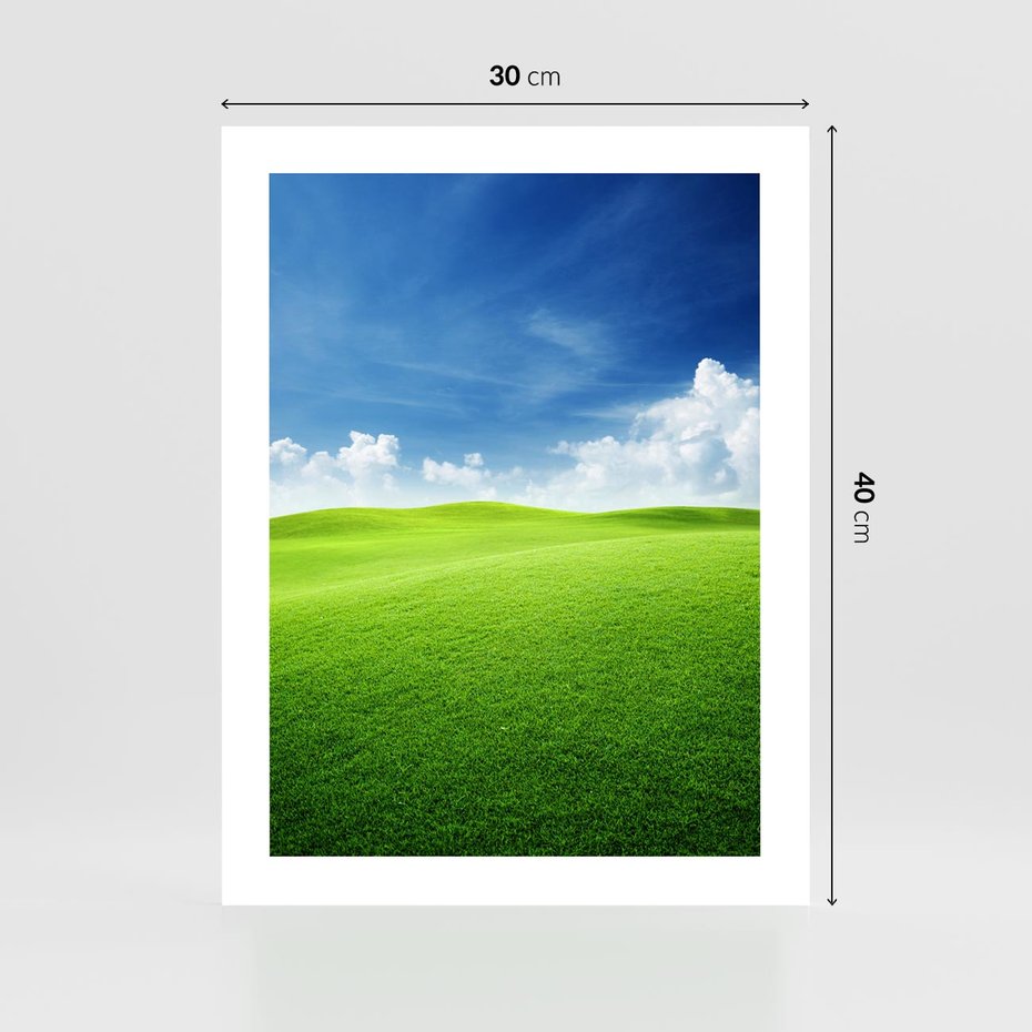 Plakat bez ramy 30x40 - Łąka pod Niebem - łąka, niebo